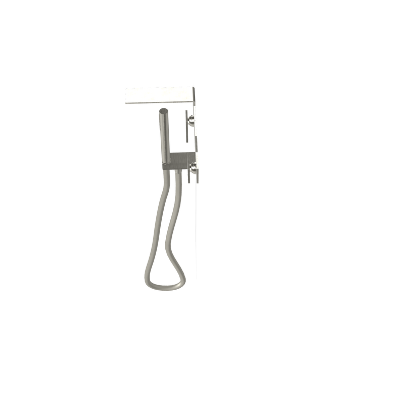 Treemme 5mm miscelatore vasca a muro quadro monocomando con Acciaio, dettaglio ravvicinato della texture antiscivolo...