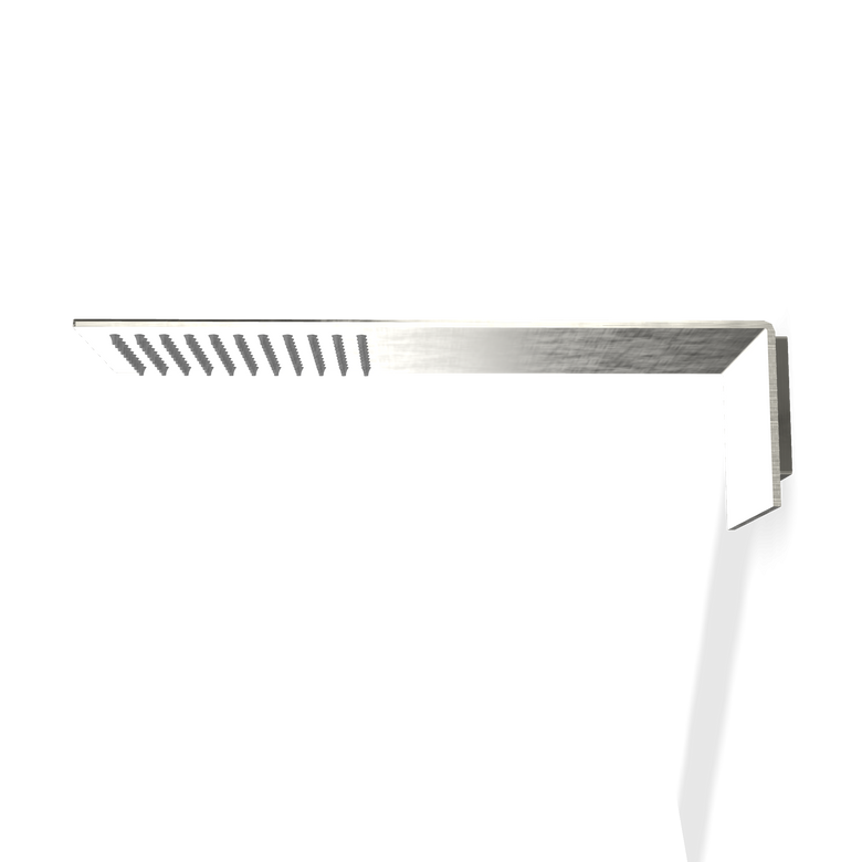 Treemme 3.6 RWIT2847IS01 soffione slim a parete 46x15 in, dettaglio ravvicinato della finitura e del marchio...
