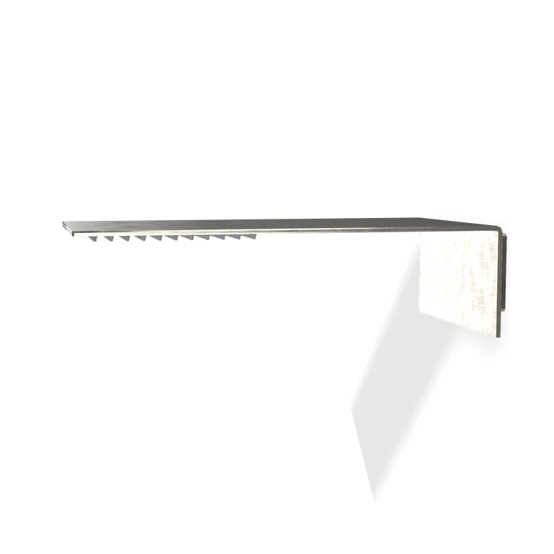 Treemme 3.6 RWIT2847IS02 soffione 46x22 slim a parete in, dettaglio ravvicinato della finitura e del marchio...