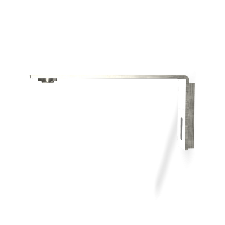 Treemme 5mm rubinetto elettronico per lavabo con Acciaio, vista frontale su sfondo bianco - Rubinetterie Treemme