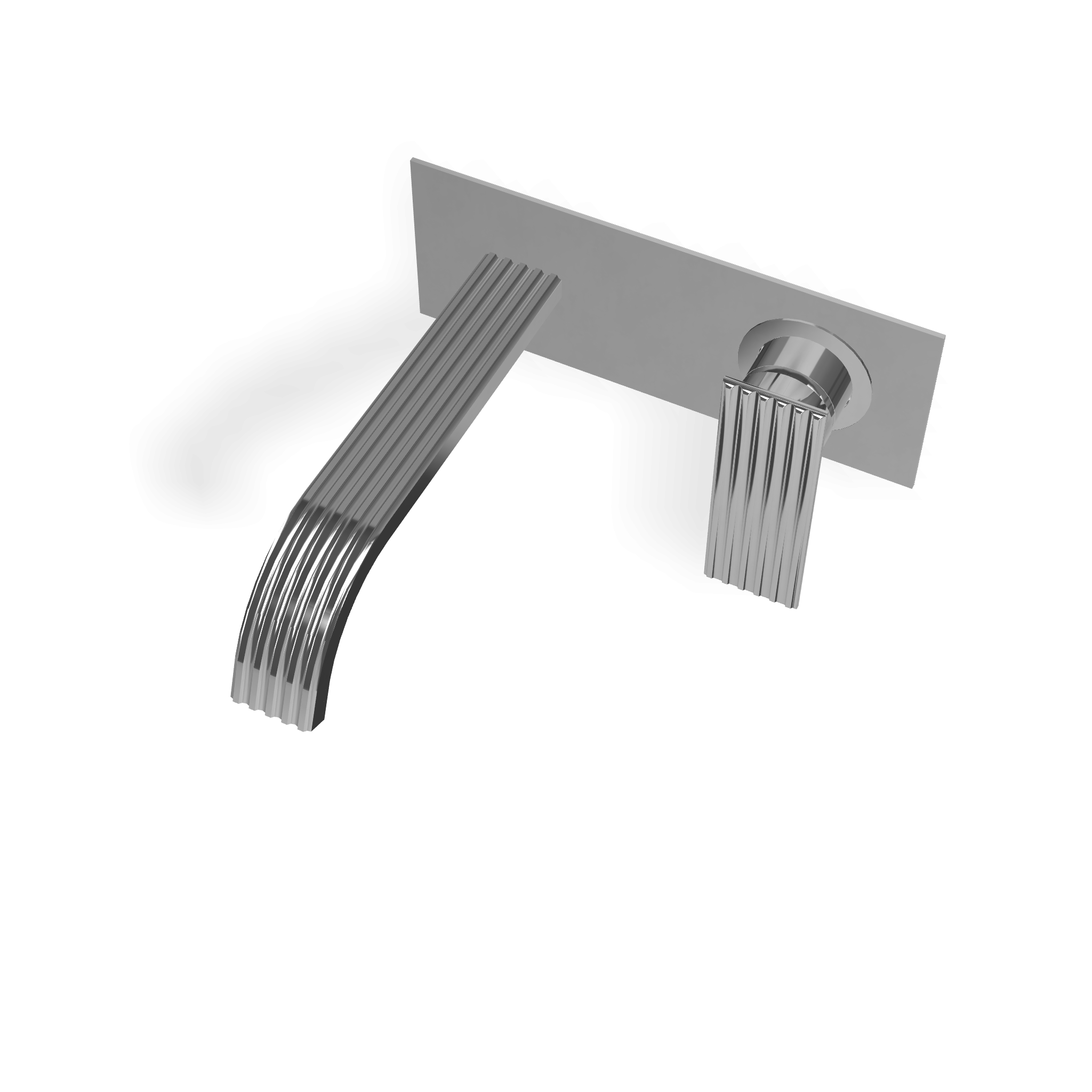 Treemme Los miscelatore lavabo incasso 182 mm senza parte Cromo Lucido, vista laterale del profilo e della forma...