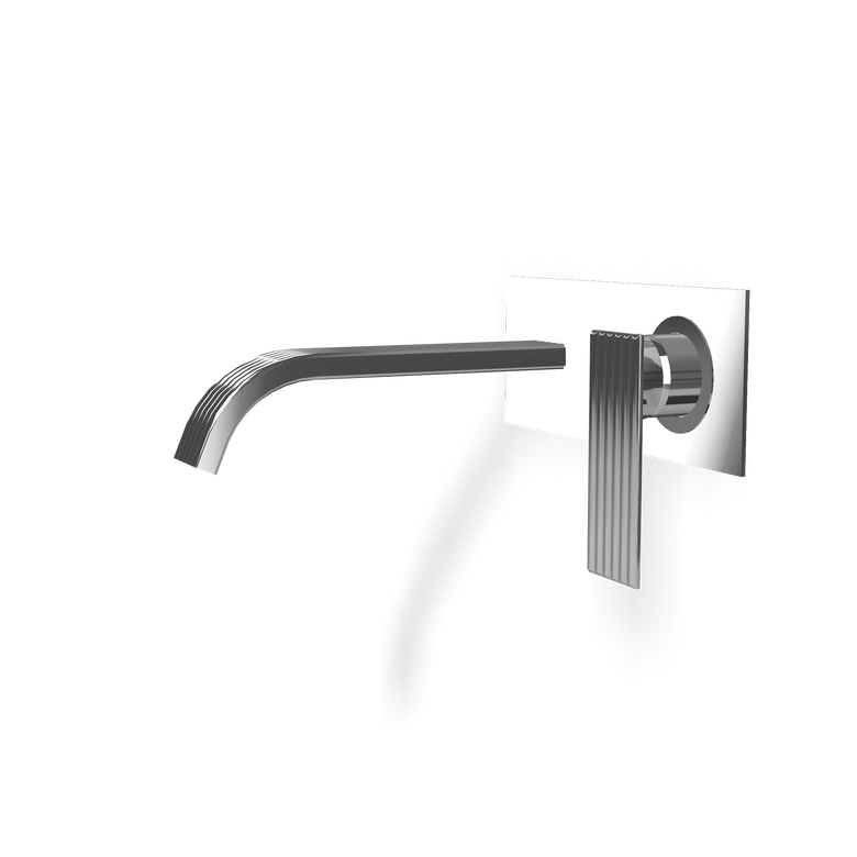 Treemme Los miscelatore lavabo incasso 182 mm senza parte Cromo Lucido, vista frontale su sfondo bianco - Rubinetterie...