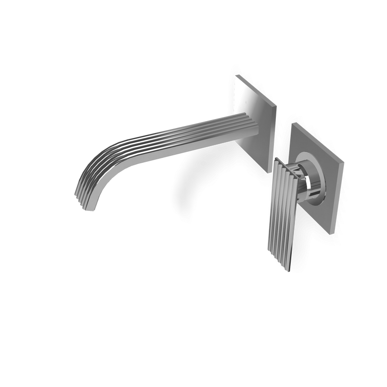 Treemme Los miscelatore lavabo 185 mm senza parte incasso Cromo Lucido, vista frontale su sfondo bianco - Rubinetterie...