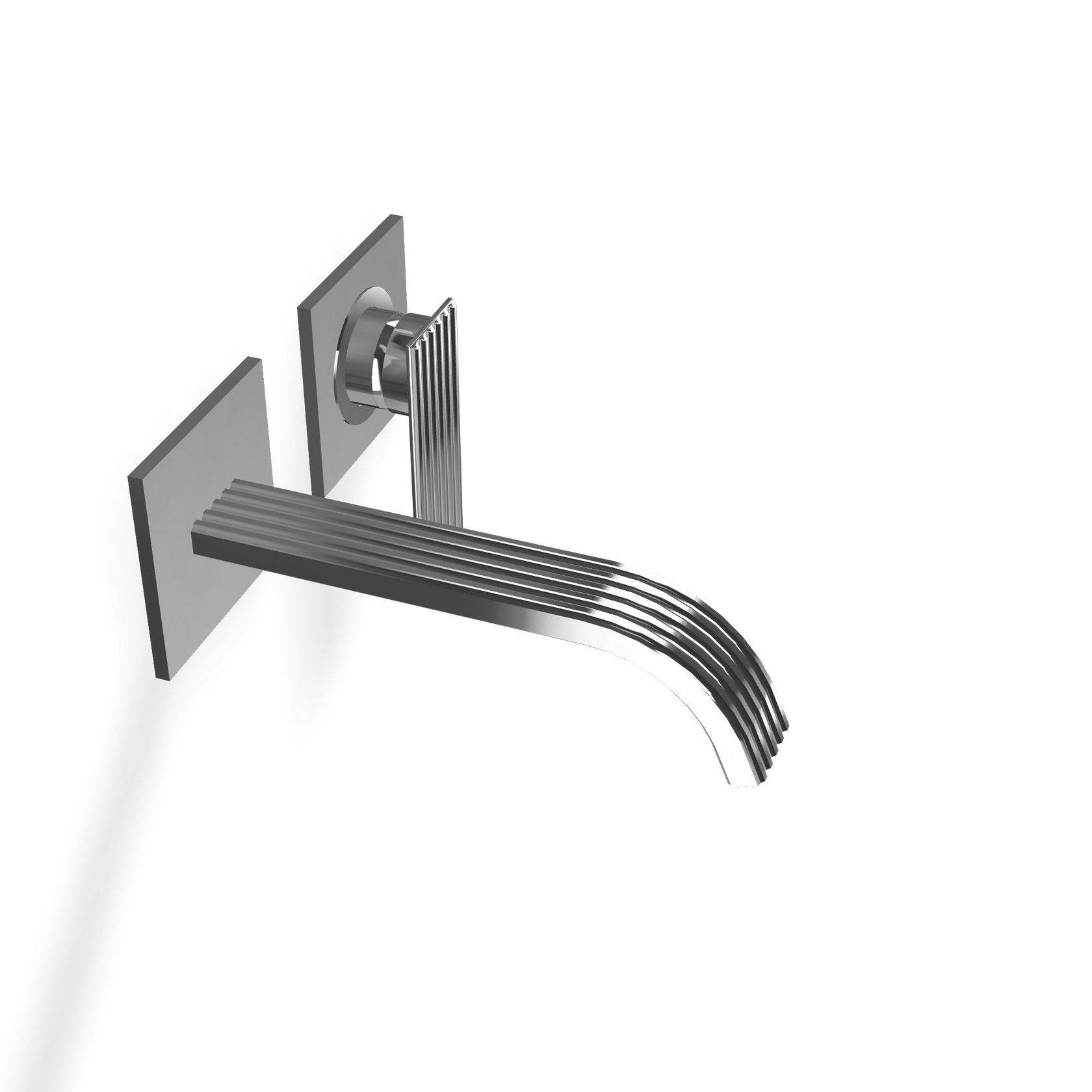 Treemme Los miscelatore lavabo 185 mm senza parte incasso Cromo Lucido, vista laterale del profilo e della forma...