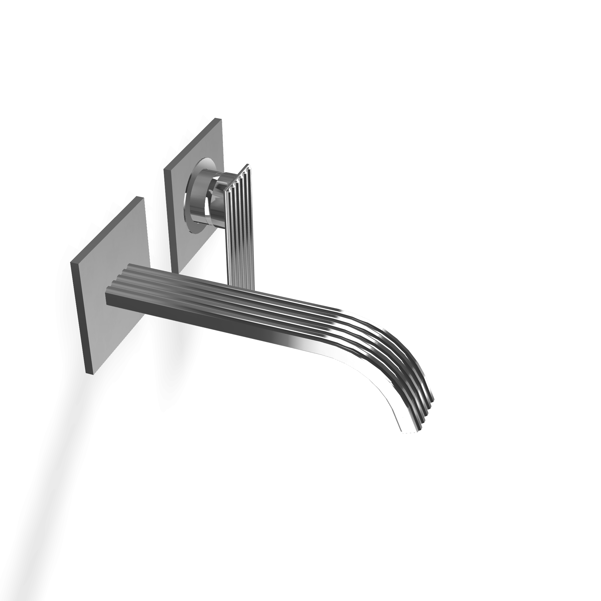 Treemme Los miscelatore lavabo 185 mm senza parte incasso Cromo Lucido, vista laterale del profilo e della forma...