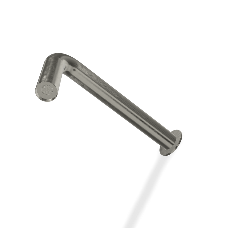 Treemme Watertube RWIT4A47IS02 soffione a parete in acciaio, dettaglio ravvicinato della finitura e del marchio...