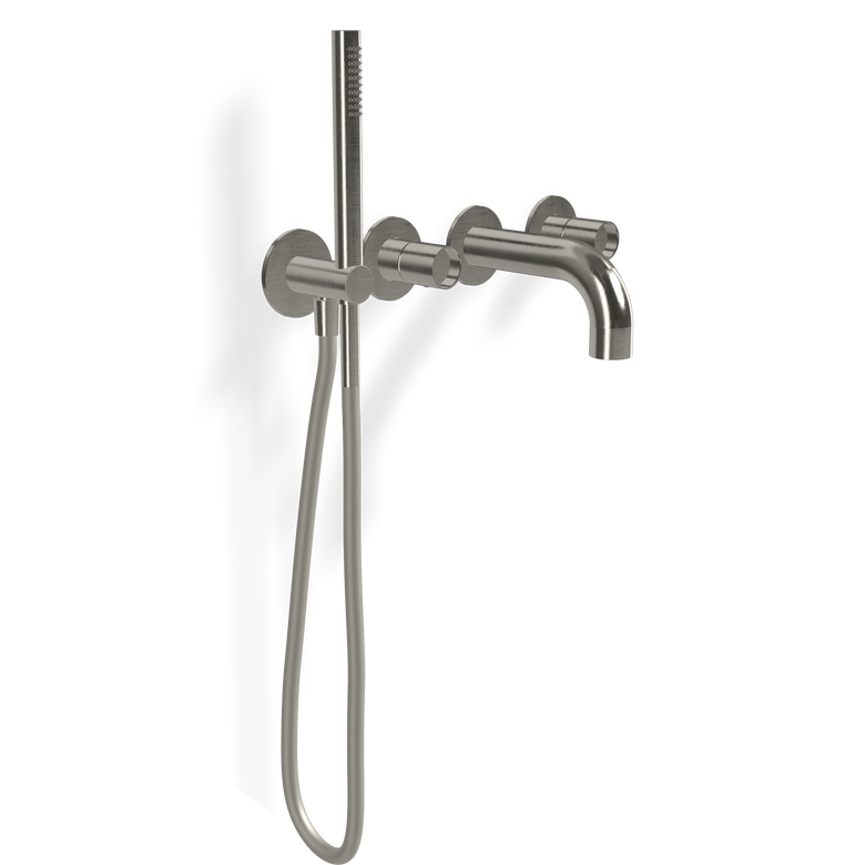 Treemme Watertube RWIT4AD8IS04 miscelatore monocomando Acciaio ambientato in box doccia con pareti in vetro...