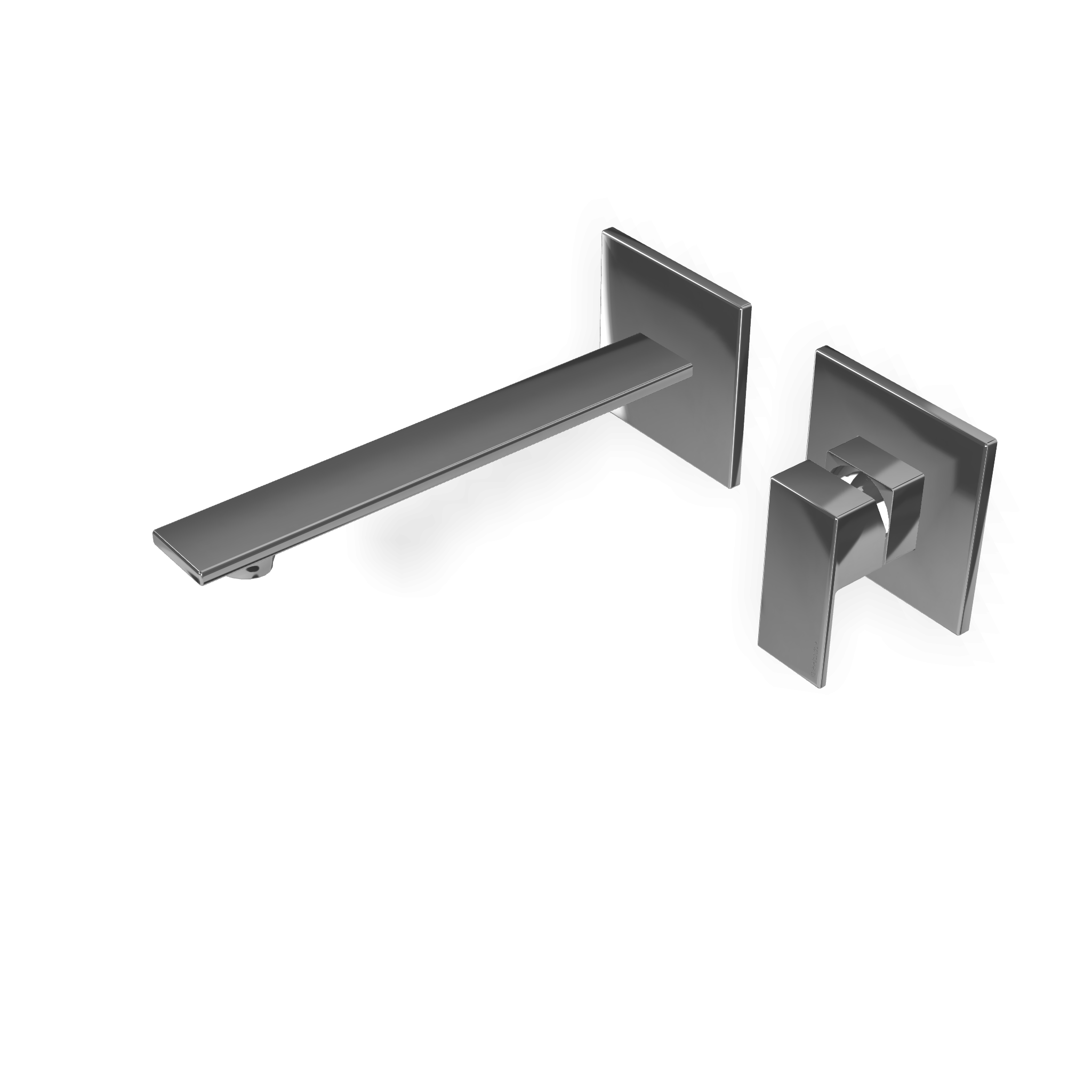 Treemme Q30 RWIT4BC5CC01 miscelatore lavabo incasso 185 mm Cromo Lucido, vista laterale del profilo e della forma...