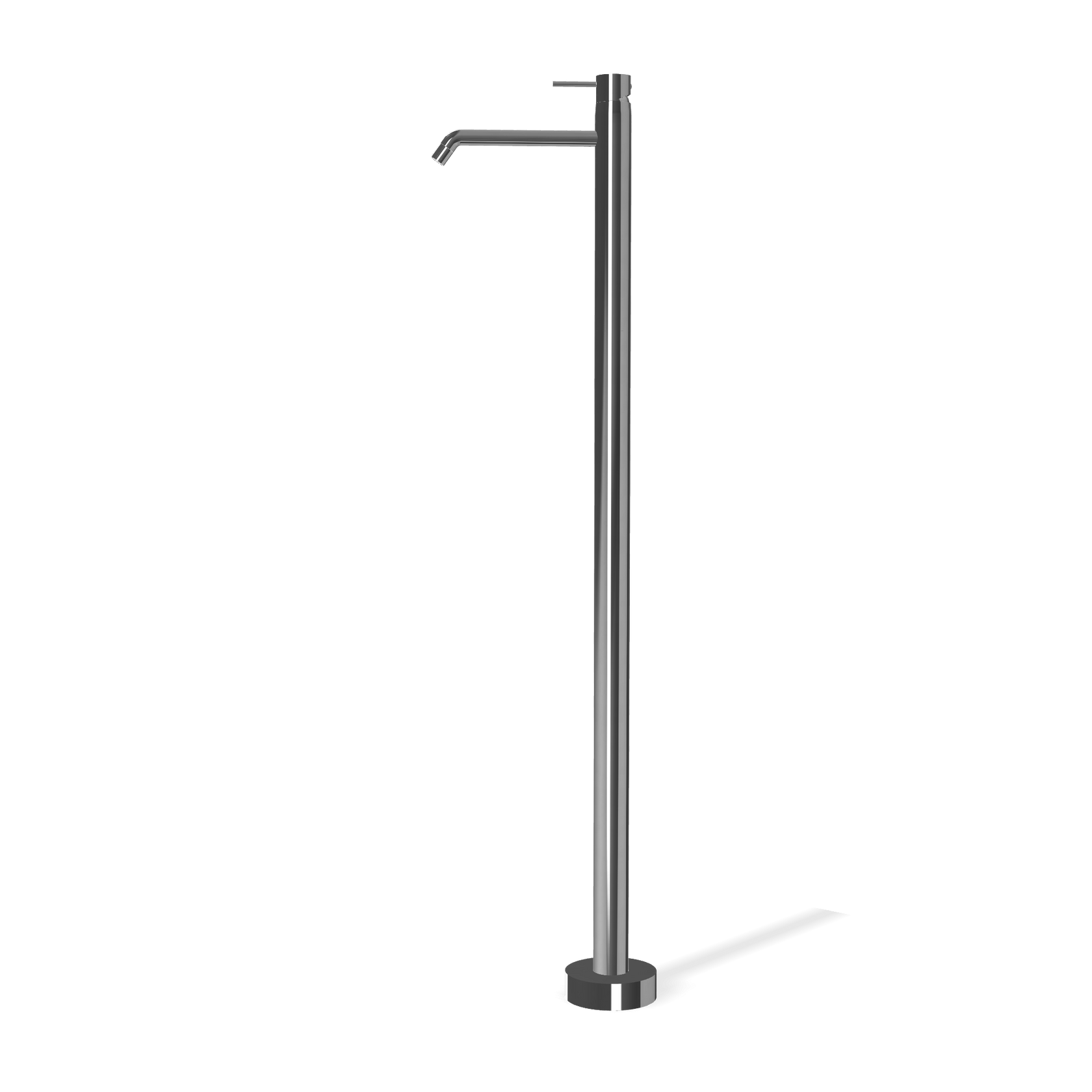 Treemme Up+ miscelatore lavabo a pavimento monocomando Cromo Lucido, vista laterale del profilo e della forma...