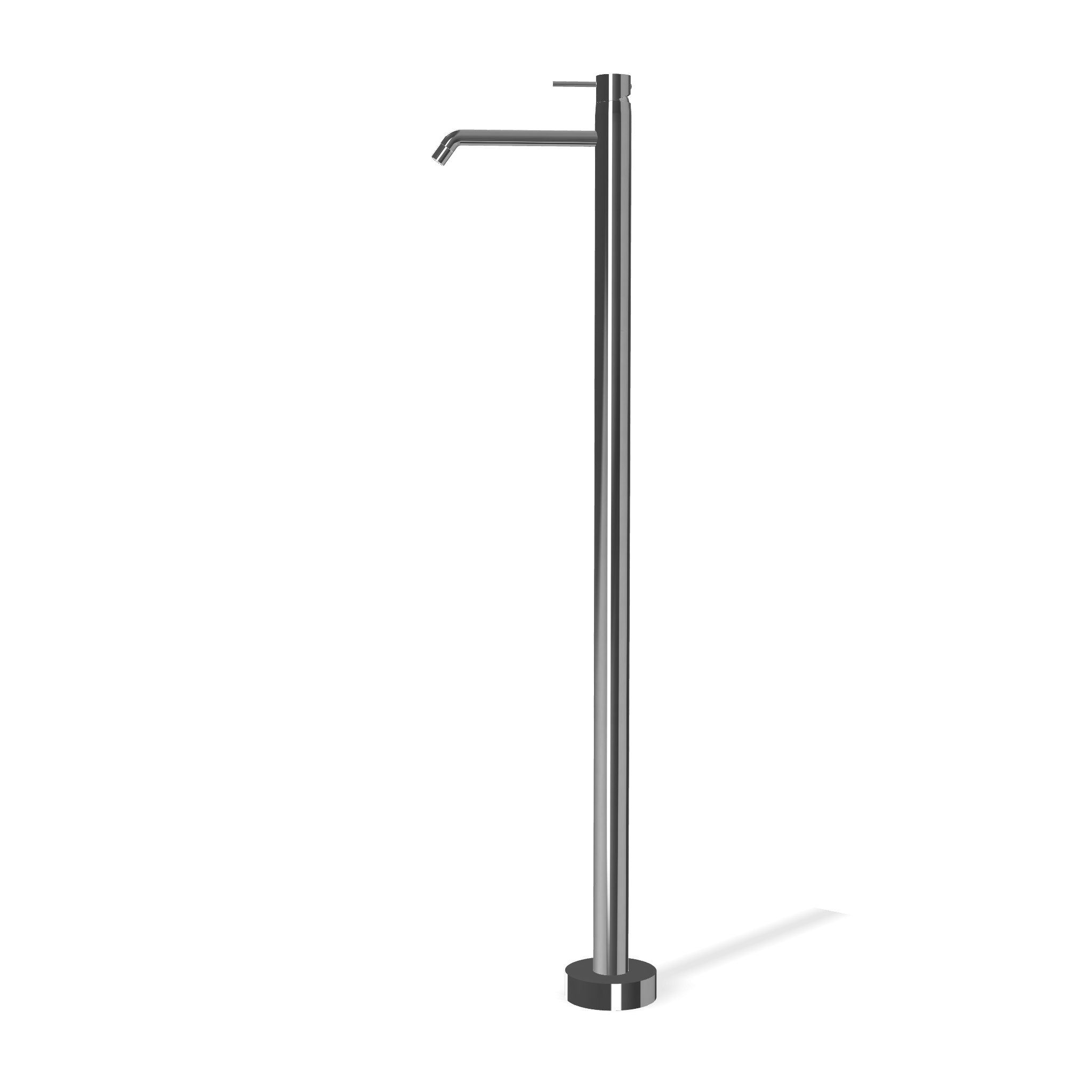 Treemme Up+ miscelatore lavabo a pavimento monocomando Cromo Lucido, vista laterale del profilo e della forma...