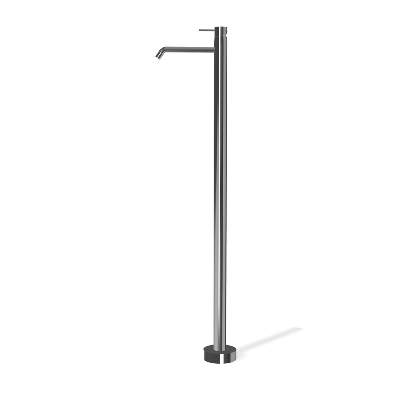 Treemme Up+ miscelatore lavabo a pavimento monocomando Cromo Lucido, vista laterale del profilo e della forma...