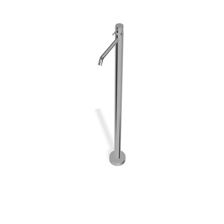 Treemme Up+ miscelatore lavabo a pavimento monocomando Cromo Lucido ambientato su piano bagno con accessori...