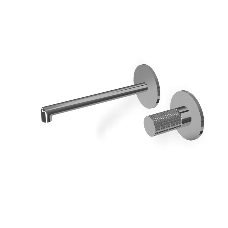 Treemme T30 Miscelatore lavabo incasso 180mm senza parte Cromo Lucido, vista laterale del profilo e della forma...