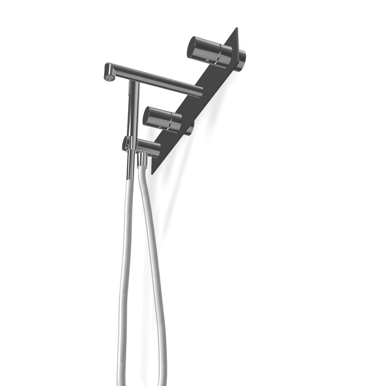 Treemme T30 RWIT5BD7CC01 miscelatore monocomando vasca Cromo Lucido ambientato in box doccia con pareti in vetro...