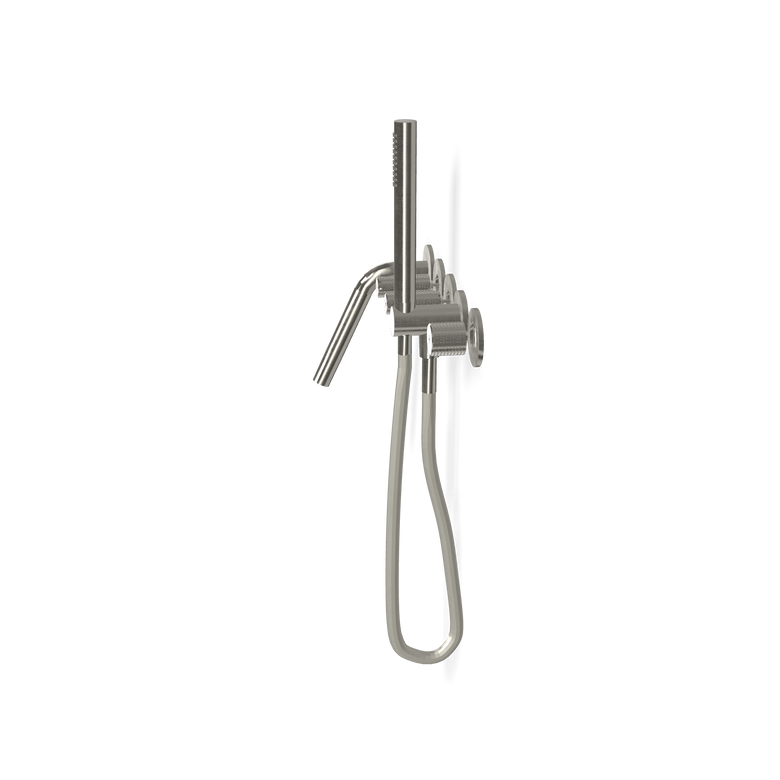 Treemme 5mm RWIT6005IS51 miscelatore vasca a muro Acciaio, dettaglio ravvicinato della texture antiscivolo - Rubinetterie...