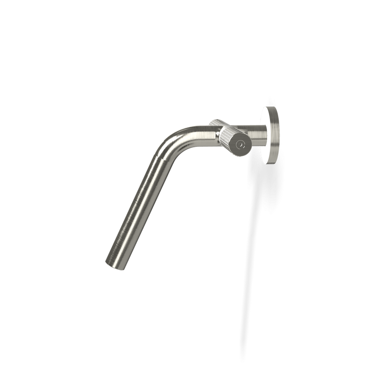 Treemme 22mm RWIT6051IS03 gruppo lavabo a muro senza parte Acciaio, vista frontale su sfondo bianco - Rubinetterie Treemme