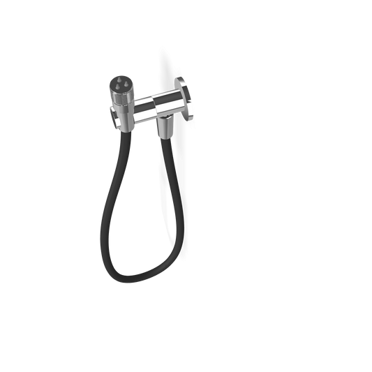 Treemme Los RWIT6565CC05 idroscopino per wc con piastra tonda supporto e flessibile cromo