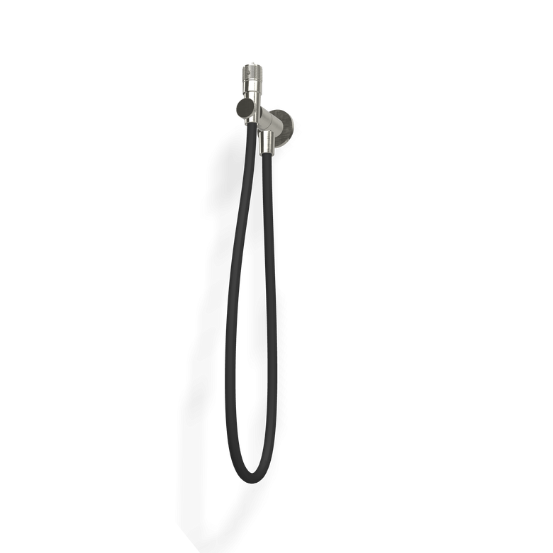 Treemme 22mm idroscopino per wc con doccetta in metallo Acciaio, vista frontale della maniglia e della bocca di...