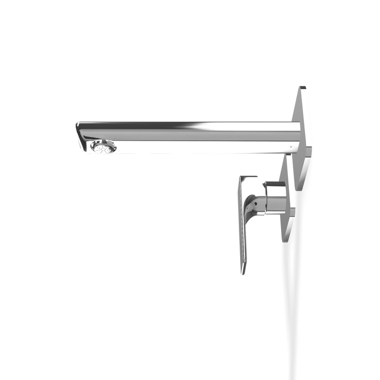 Treemme Hask RWIT6AC7CC01 miscelatore lavabo 183mm senza Cromo Lucido, vista laterale del profilo e della forma...