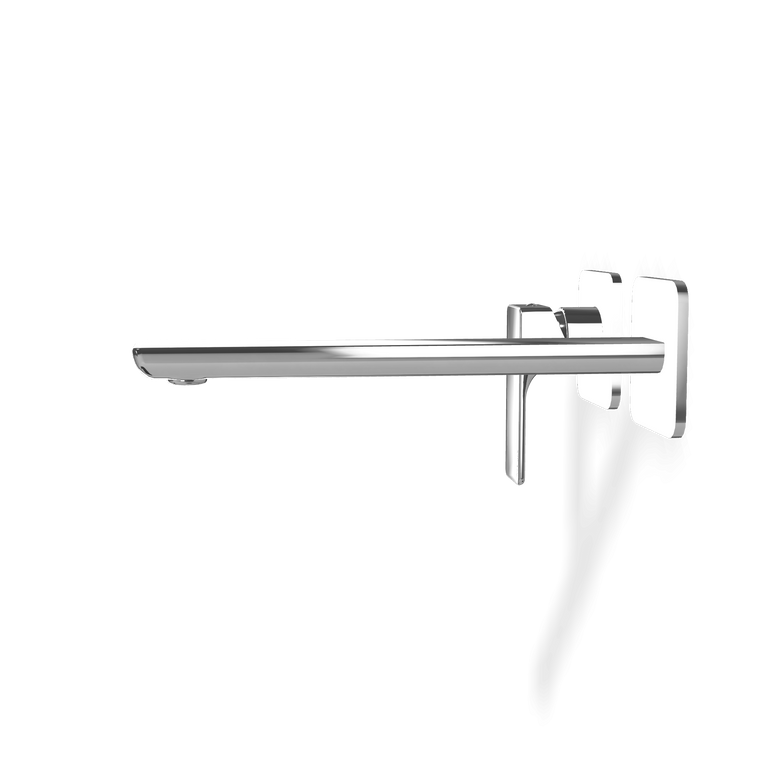 Treemme Hask miscelatore monocomando lavabo 233 mm senza Cromo Lucido, vista frontale su sfondo bianco - Rubinetterie Treemme