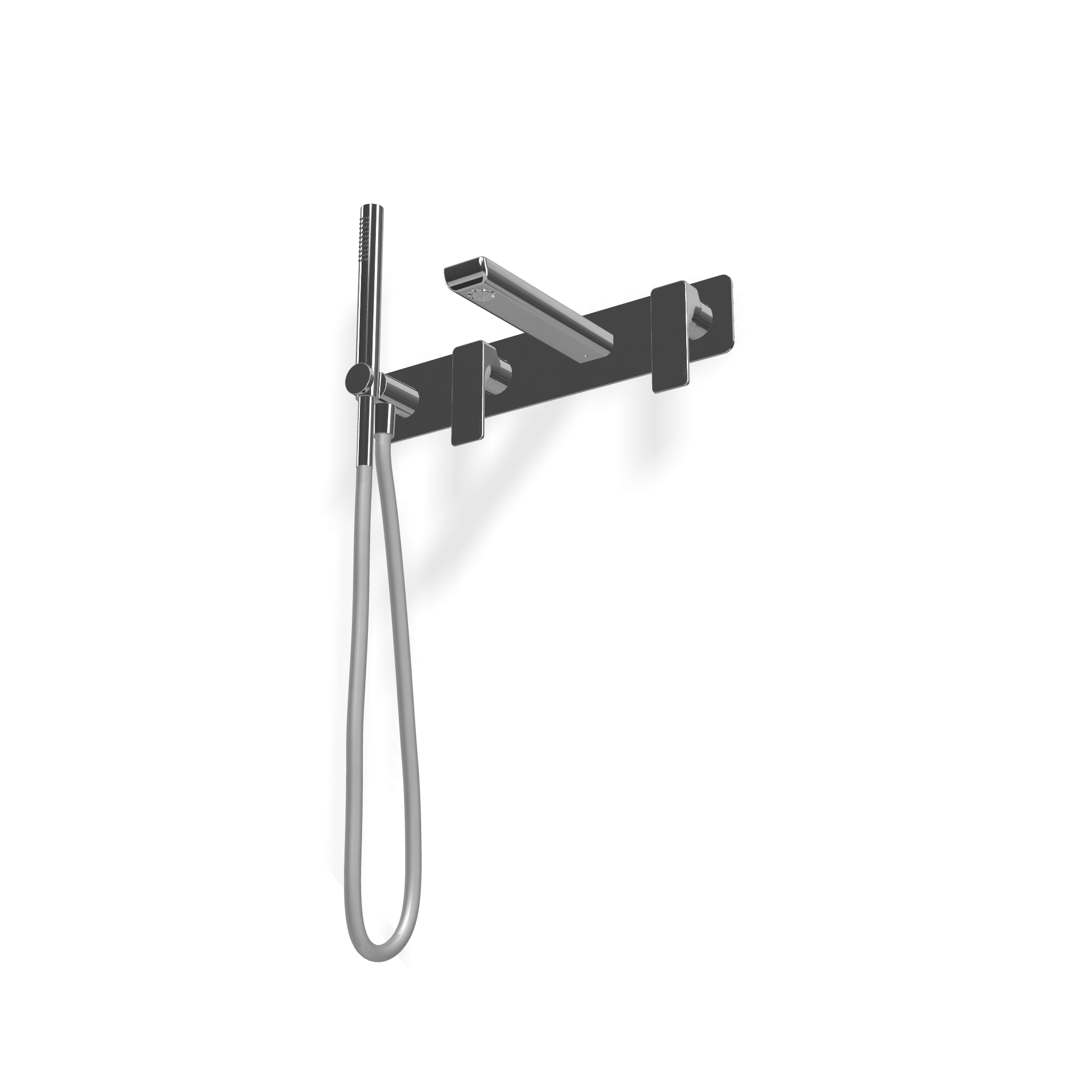 Treemme Hask RWIT6AD7CC01 miscelatore vasca con bocca e Cromo Lucido ambientato in box doccia con pareti in vetro...