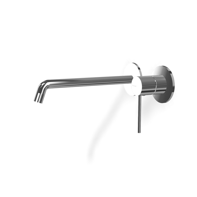 Treemme Up+ miscelatore lavabo 226mm senza parte incasso Cromo Lucido, vista frontale su sfondo bianco - Rubinetterie Treemme