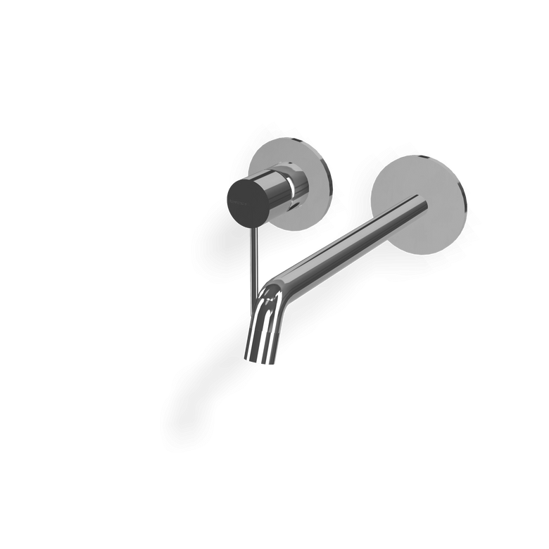 Treemme Up+ miscelatore lavabo 226mm senza parte incasso Cromo Lucido, vista frontale su sfondo bianco - Rubinetterie Treemme