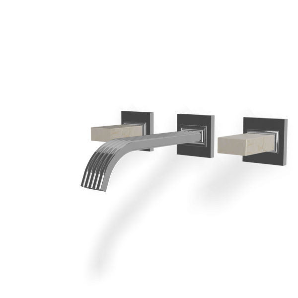Treemme Kea RWIT7A52CCK1 gruppo lavabo a muro 200mm con maniglia in marmo senza parte incasso cromo