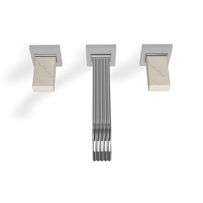 Treemme Kea RWIT7A52CCK1 gruppo lavabo a muro 200mm con maniglia in marmo senza parte incasso cromo