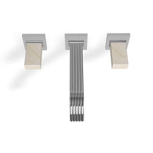 Treemme Kea RWIT7A52CCK1 gruppo lavabo a muro 200mm con maniglia in marmo senza parte incasso cromo