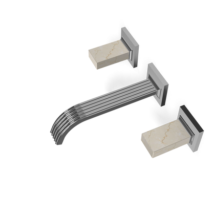 Treemme Kea RWIT7A52CCK1 gruppo lavabo a muro 200mm con maniglia in marmo senza parte incasso cromo