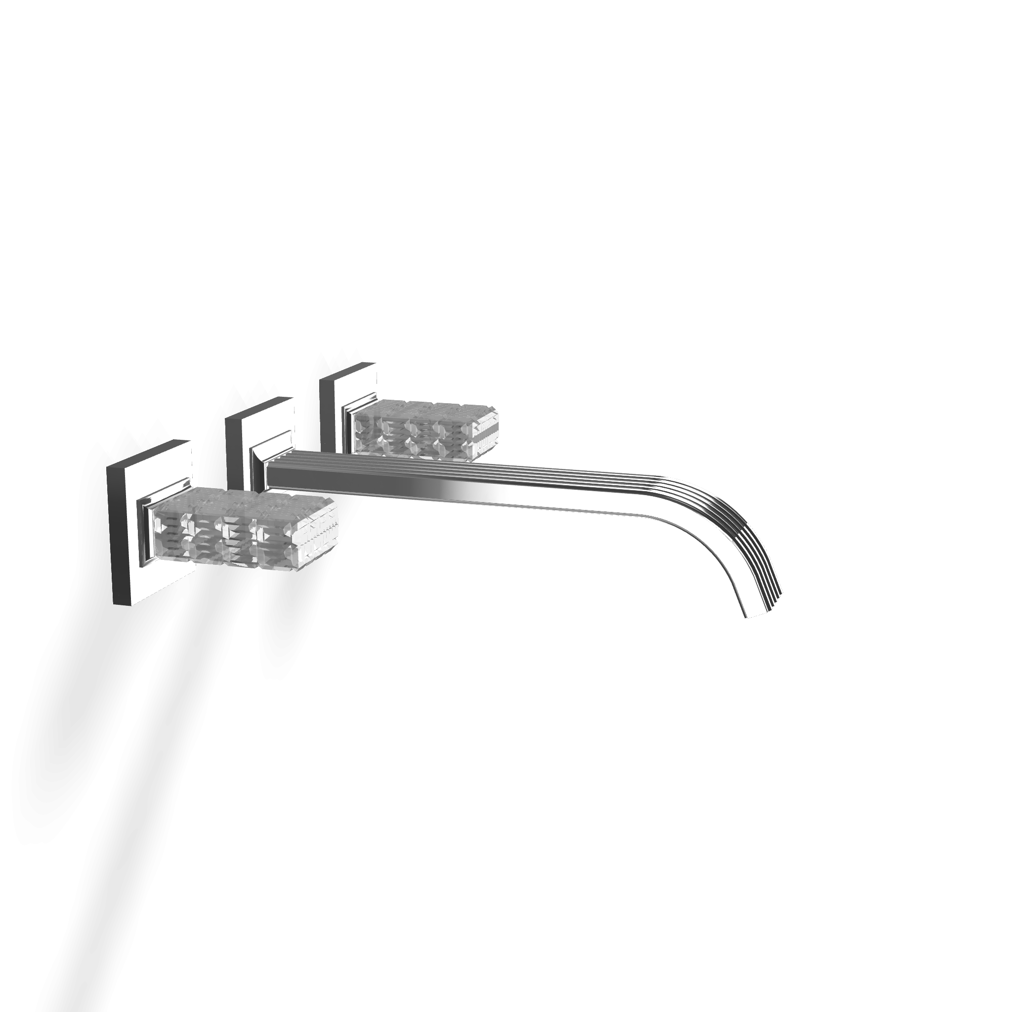 Treemme Kea RWIT7A60CCRO gruppo lavabo a muro 240mm con Cromo Lucido visto dall'alto con scarico e interno visibili...