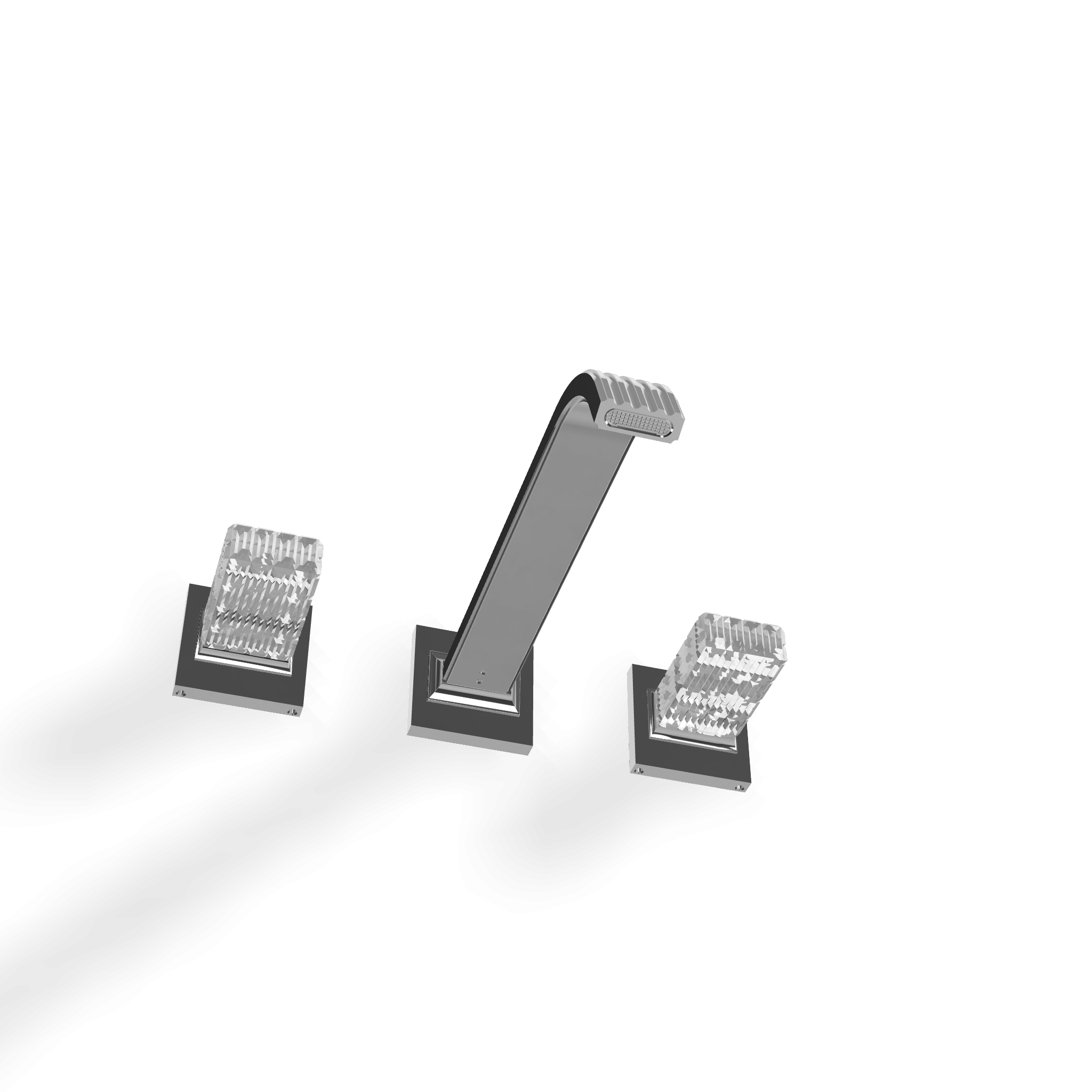 Treemme Kea RWIT7A60CCRO gruppo lavabo a muro 240mm con Cromo Lucido, vista laterale del profilo e della forma...