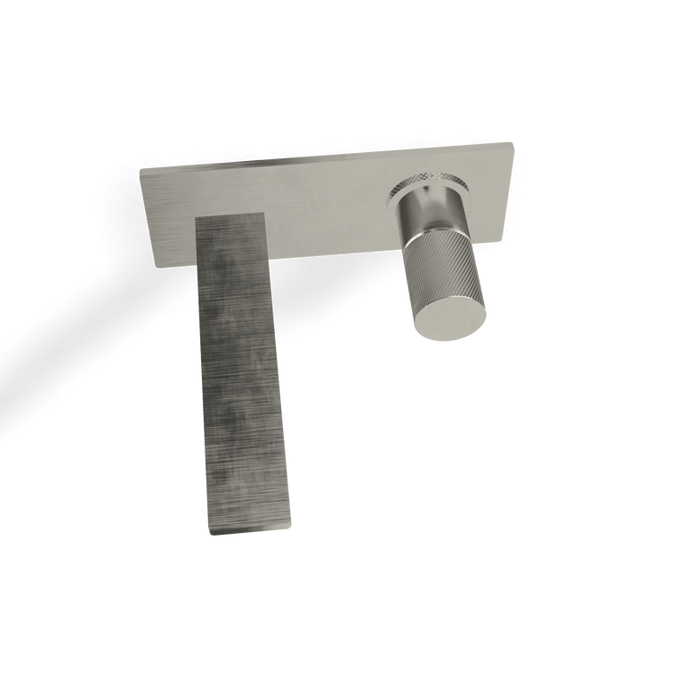 Treeemme 3.6 miscelatore lavabo 180mm a muro senza parte Acciaio, vista laterale del profilo e della forma - Rubinetterie...