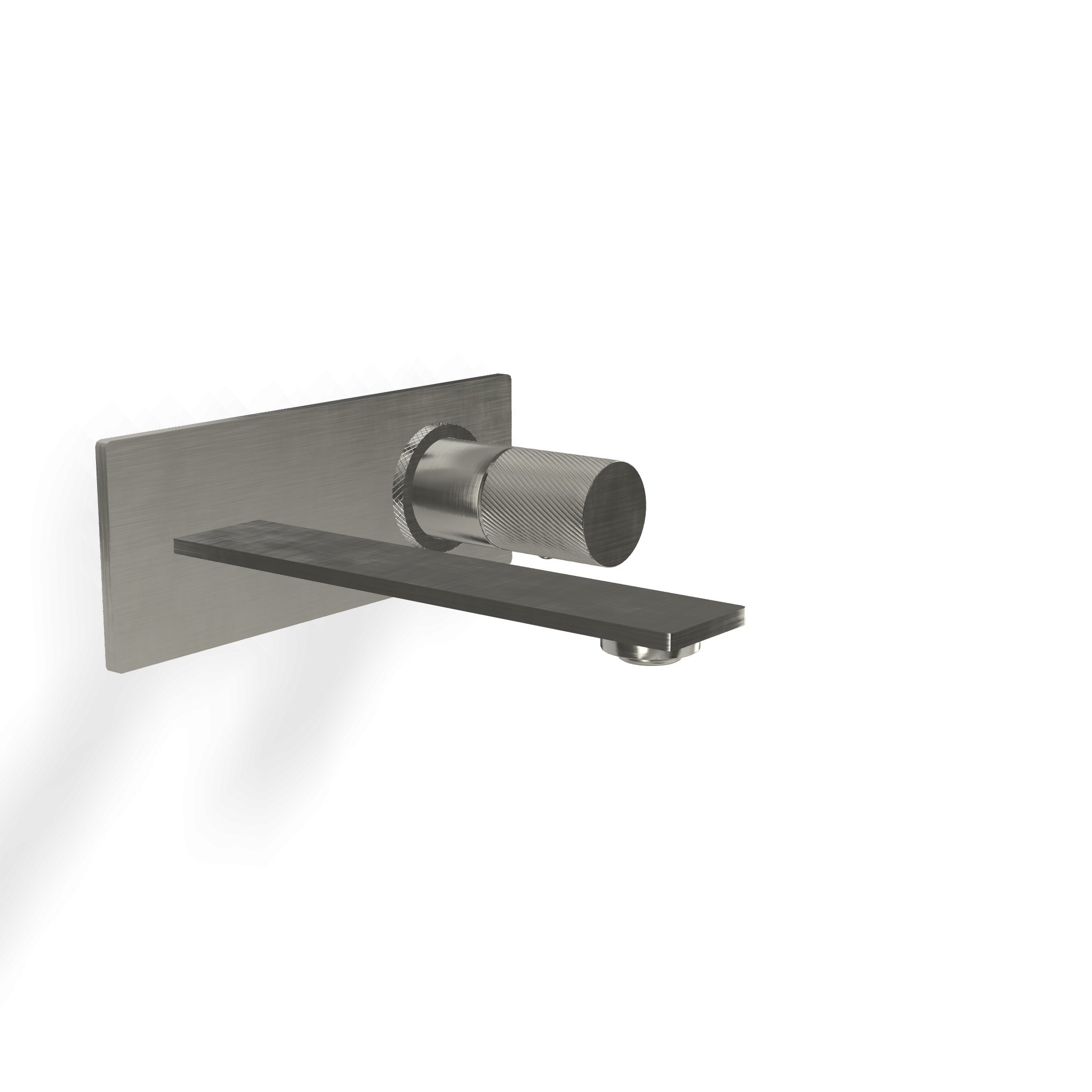 Treeemme 3.6 miscelatore lavabo 180mm a muro senza parte Acciaio, vista frontale su sfondo bianco - Rubinetterie Treemme