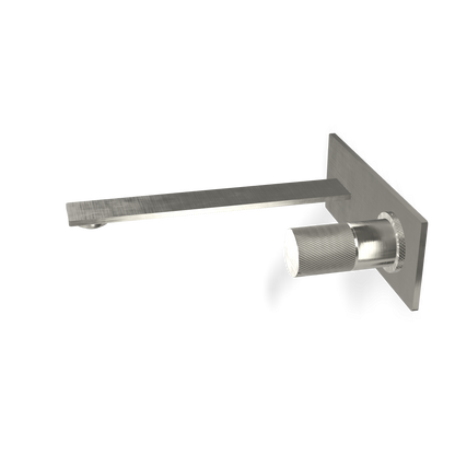 Treemme 3.6 RWIT9AA6IS21 miscelatore lavabo a muro con maniglia zigrinata senza parte incasso inox satinato