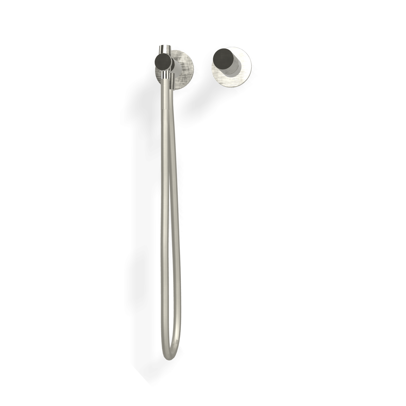 Treemme 3.6 idroscopino bidet e wc con miscelatore senza Acciaio, dettaglio ravvicinato della finitura e del marchio...