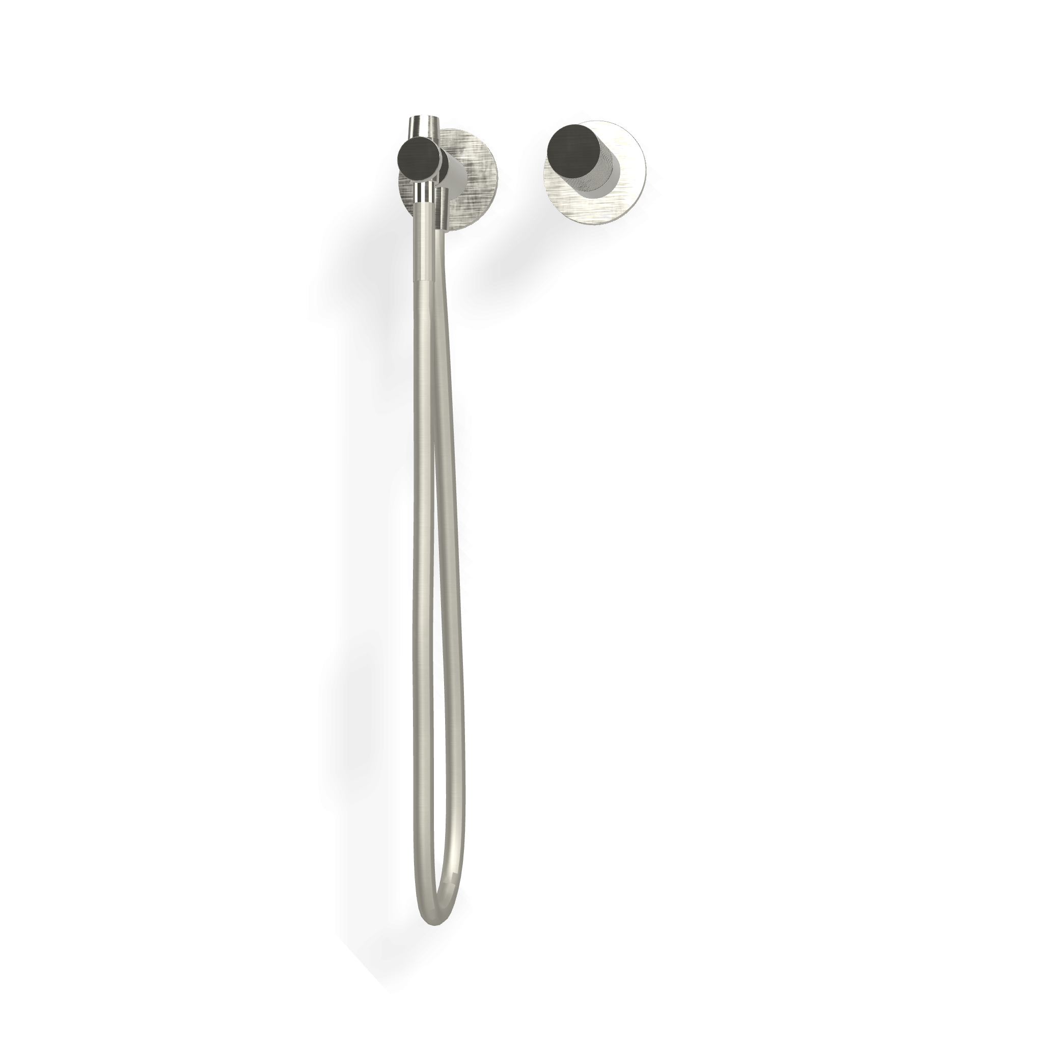 Treemme 3.6 idroscopino bidet e wc con miscelatore senza Acciaio, dettaglio ravvicinato della finitura e del marchio...