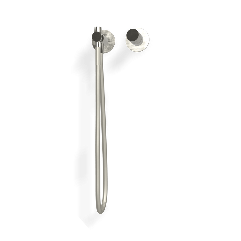 Treemme 3.6 idroscopino bidet e wc con miscelatore senza Acciaio, dettaglio ravvicinato della finitura e del marchio...