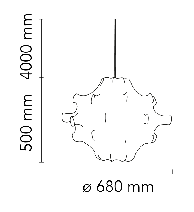 Flos Taraxacum 1 Lampada a Sospensione Cocoon Bianco, vista del design e della finitura