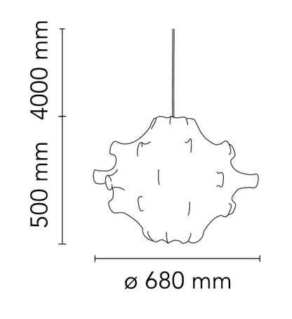 Flos Taraxacum 1 Lampada 68 cm a Sospensione resina Cocoon Bianco