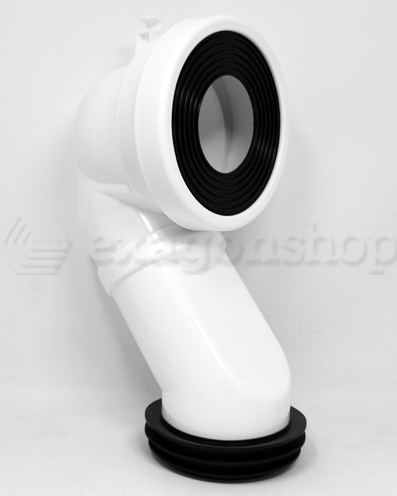 Sanitari filomuro ceramica vaso e bidet con sedile chiusura Bianco ambientato su piano bagno con accessori - Exagonshop