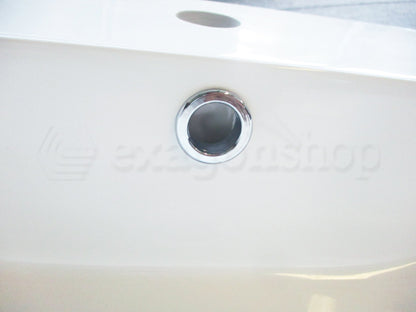 Mobile bagno quercia 100x46 cannettato Urbino 2.0 con lavabo sinistro in resina un anta e cassetto