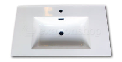 Mobile bagno blu marino 80x46 cannettato Urbino 2.0 con lavabo in resina e due cassetti