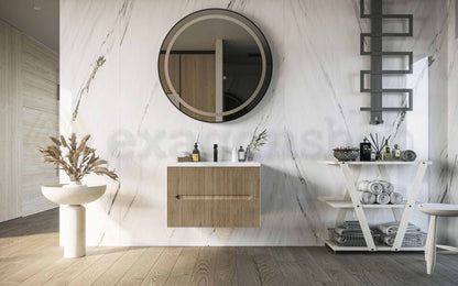 Mobile bagno teak 60x46 cannettato Urbino due cassetti con lavabo in ceramica