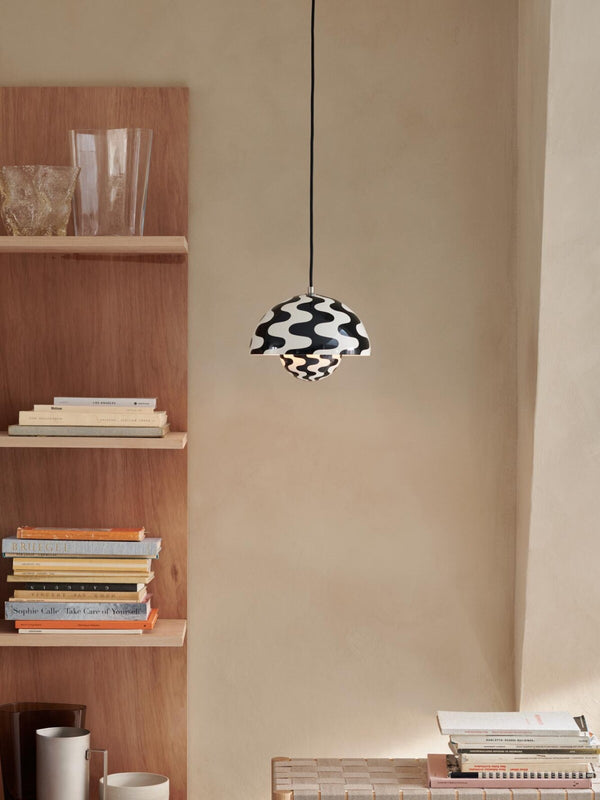 &Tradition Flowerpot Vp1 Lampadario A Sospensione 23 Cm Diametro con pattern black&white