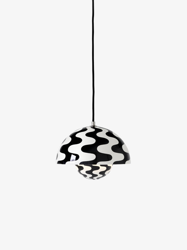 &Tradition Flowerpot Vp1 Lampadario A Sospensione 23 Cm Diametro con pattern black&white
