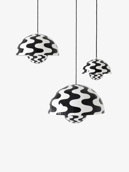 &Tradition Flowerpot Vp1 Lampadario A Sospensione 23 Cm Diametro con pattern black&white