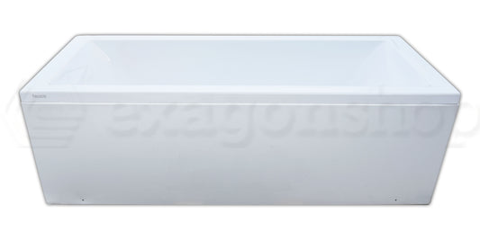Vasca 170x70 normale con scarico centrale e pannello frontale bianco lucido Wilmotte 561-8-A Teuco
