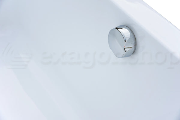 Vasca 170x70 normale con scarico centrale e pannello frontale bianco lucido Wilmotte 561-8-A Teuco